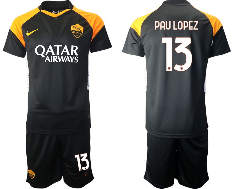 Men 2020-2021 club Rome away #13 black Soccer Jerseys->rome jersey->Soccer Club Jersey